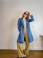 Gap Long Denim Trench Coat with Belt (Size L)