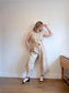 Banana Republic Wide Leg Linen Jumpsuit in Beige (Size 16)