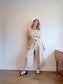 Banana Republic Wide Leg Linen Jumpsuit in Beige (Size 16)