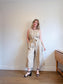 Banana Republic Wide Leg Linen Jumpsuit in Beige (Size 16)