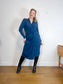 THE FOLD London Designer Long Sleeve Wrap Dress in Teal (Size XL)