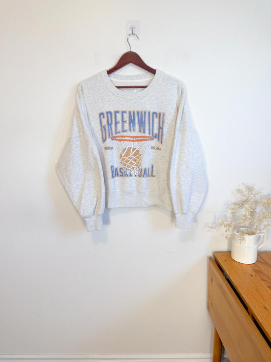 Abercrombie "Greenwich Basketball Crewneck in Grey" (Size L)