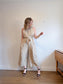 Banana Republic Wide Leg Linen Jumpsuit in Beige (Size 16)
