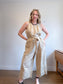 Banana Republic Wide Leg Linen Jumpsuit in Beige (Size 16)