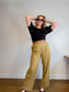 Lululemon High Rise Wide Leg Trousers in Golden Beige (Size 10)