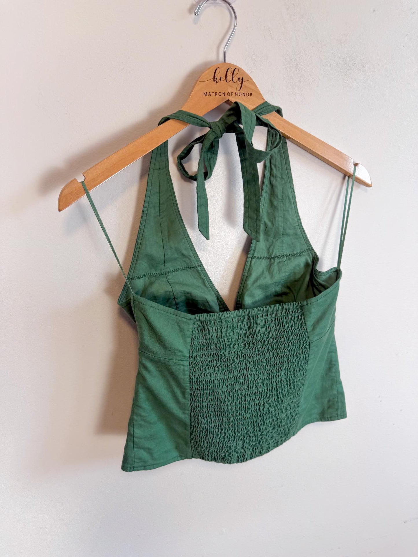 Abercrombie & Fitch "Button-Front Halter Top in Green" NWT (Size M)
