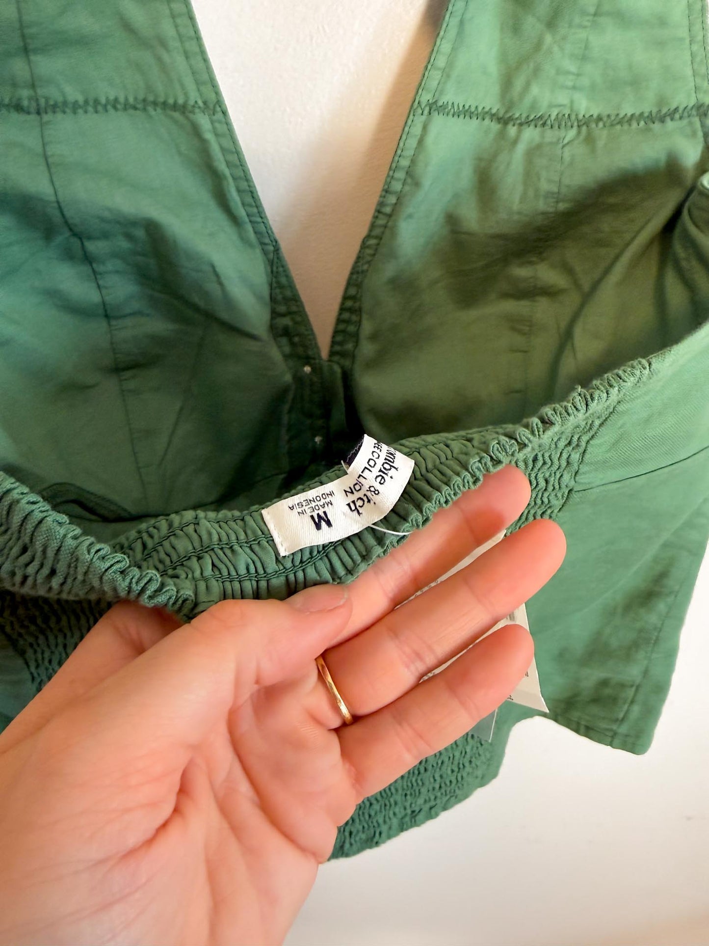 Abercrombie & Fitch "Button-Front Halter Top in Green" NWT (Size M)