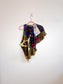 Roberto Cavalli "Multicolor Abstract Butterfly Silk One Shoulder Blouse" (Size M/L)