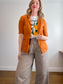 Eve Gravel Sustainable Short Sleeve Linen Blazer in Copper Rust (Size S)