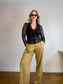 Lululemon High Rise Wide Leg Trousers in Golden Beige (Size 10)