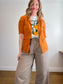 Eve Gravel Sustainable Short Sleeve Linen Blazer in Copper Rust (Size S)