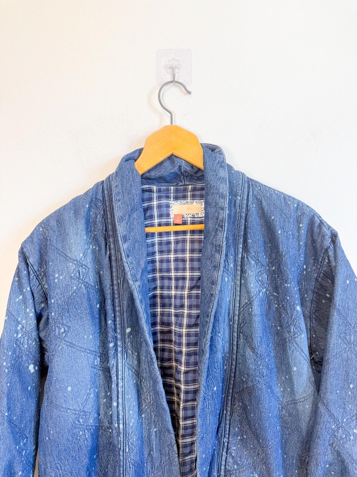 Anthropologie "Pilcro Quilted Denim Kimono Jacket" (Size S/M)