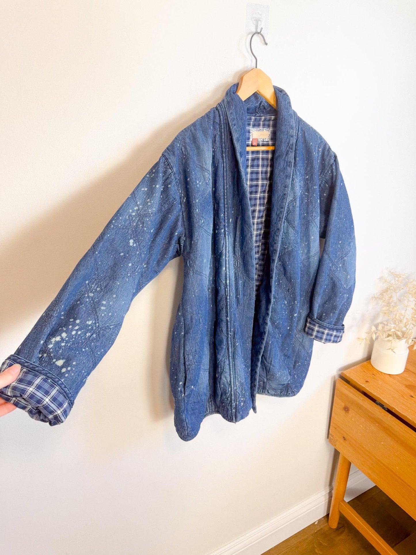 Anthropologie "Pilcro Quilted Denim Kimono Jacket" (Size S/M)
