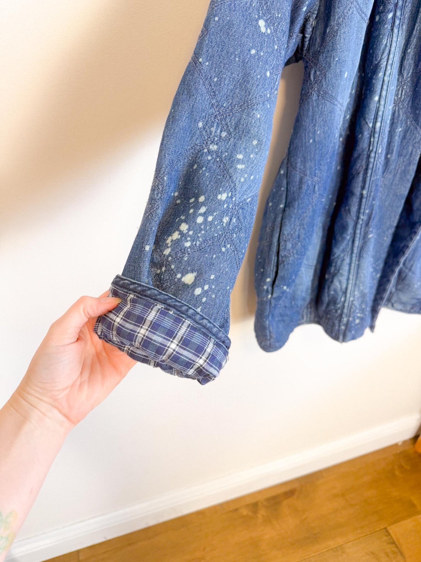 Anthropologie "Pilcro Quilted Denim Kimono Jacket" (Size S/M)