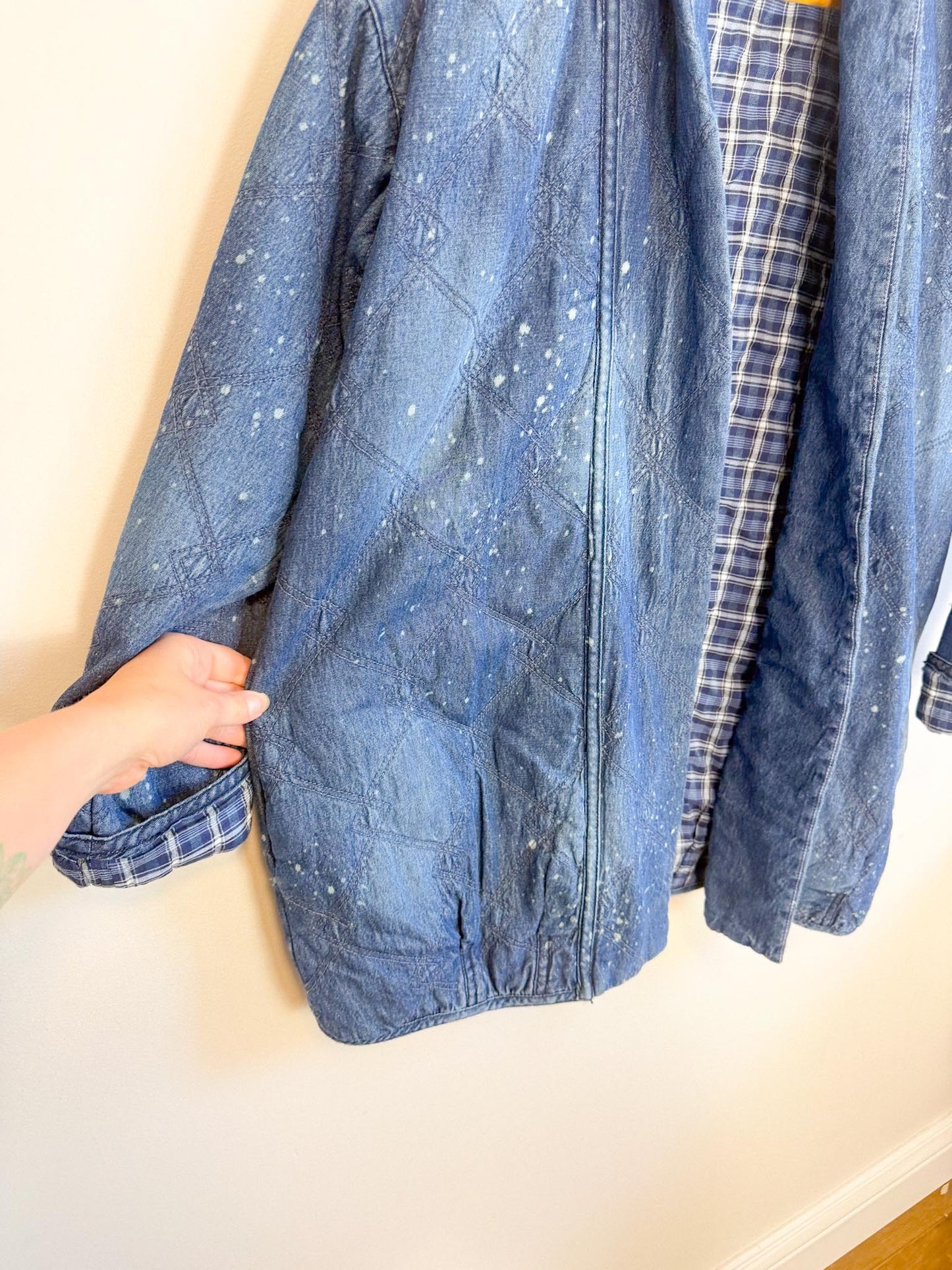 Anthropologie "Pilcro Quilted Denim Kimono Jacket" (Size S/M)