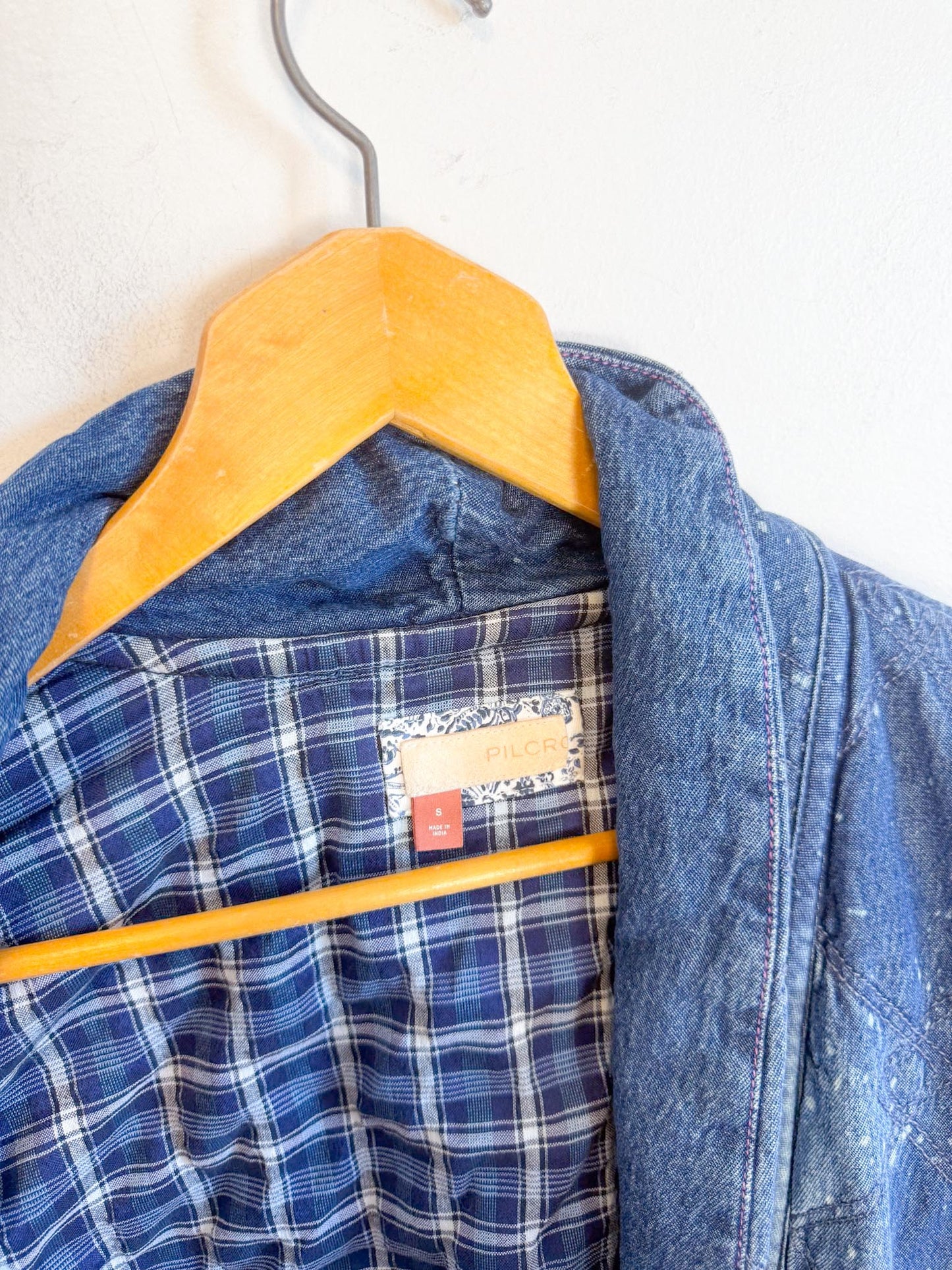 Anthropologie "Pilcro Quilted Denim Kimono Jacket" (Size S/M)