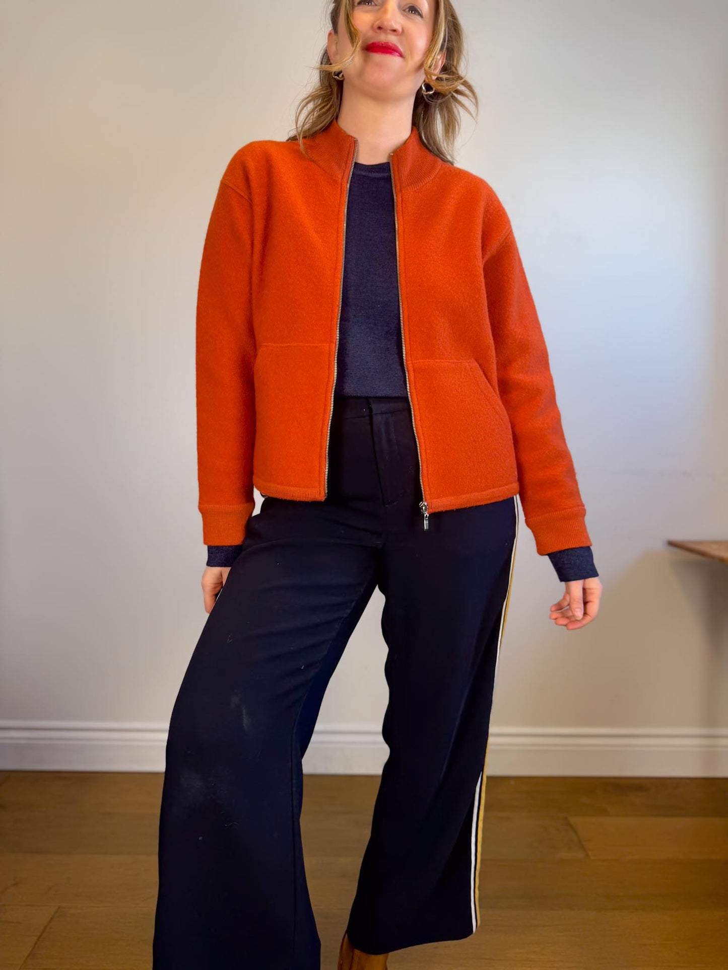 Vintage Wool Shacket in Dark Orange (Size L)