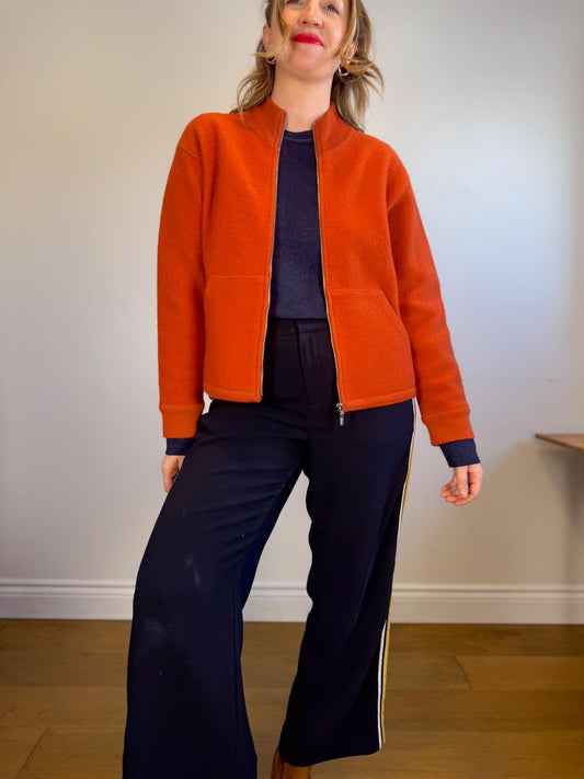 Vintage Wool Shacket in Dark Orange (Size L)