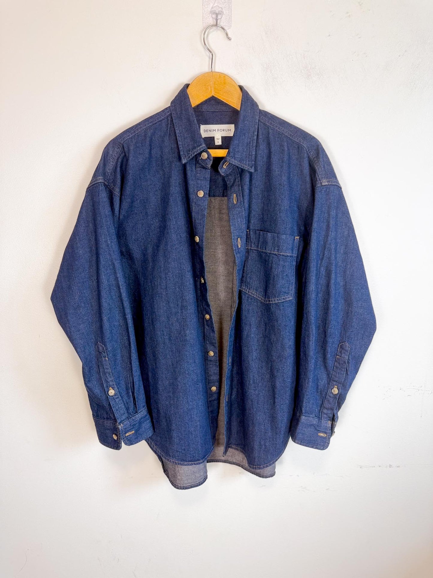Denim Forum Dark Wash Denim Shirt (Size S/M)
