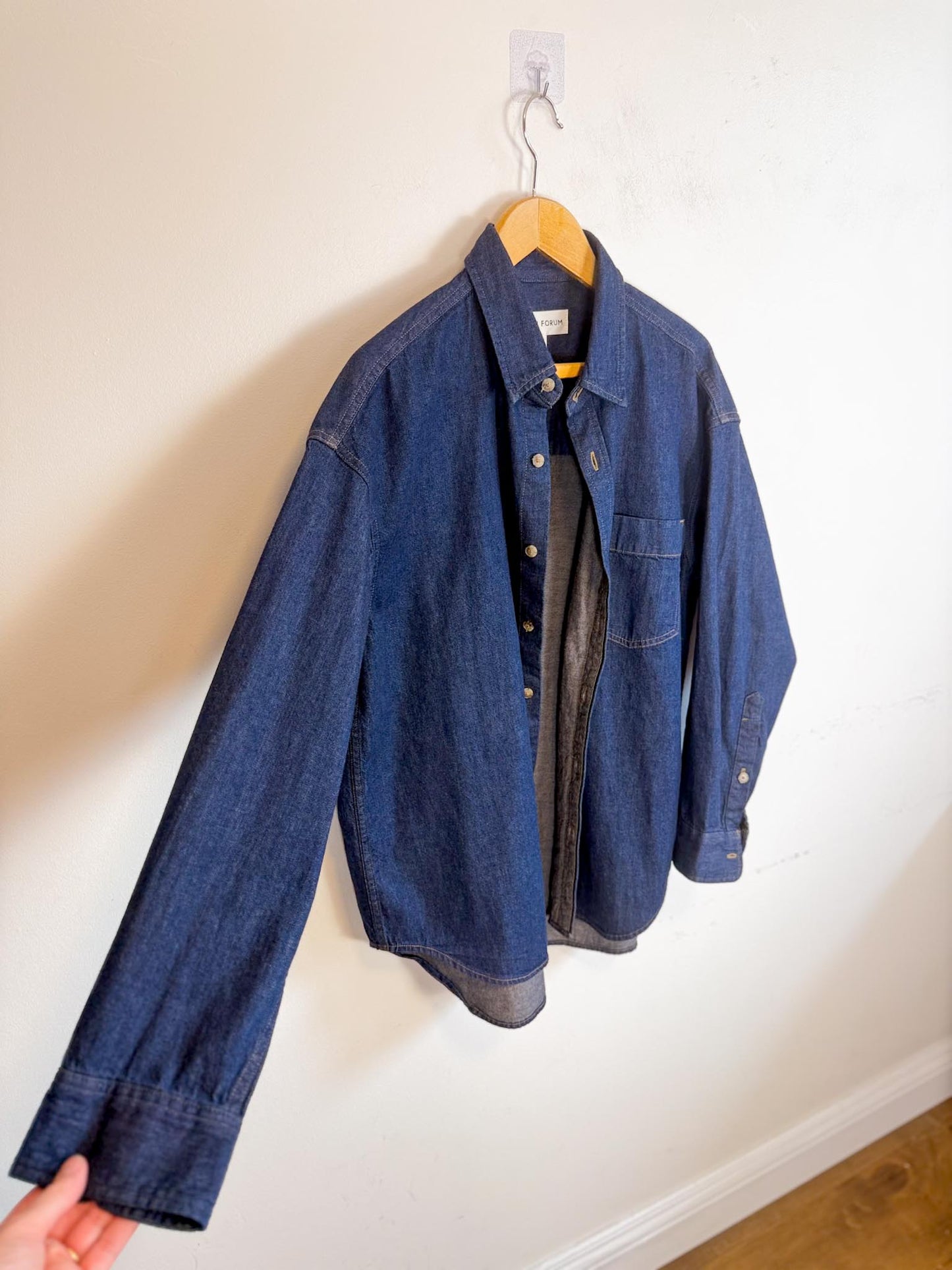 Denim Forum Dark Wash Denim Shirt (Size S/M)
