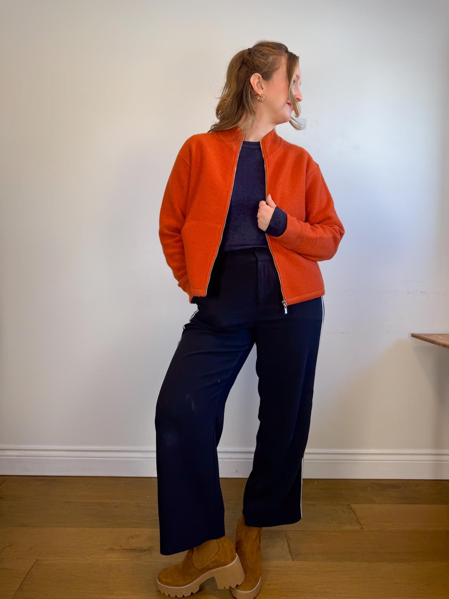 Vintage Wool Shacket in Dark Orange (Size L)