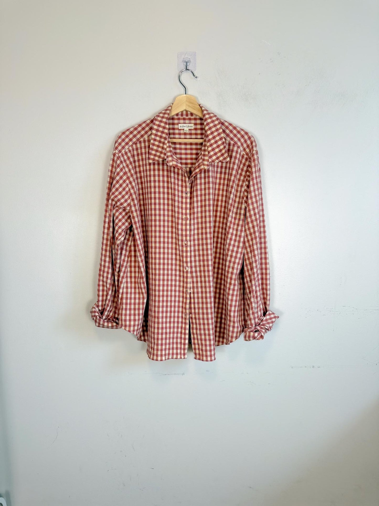 For Love & Lemons "Georgia Gingham Button Down" (Size L/XL)