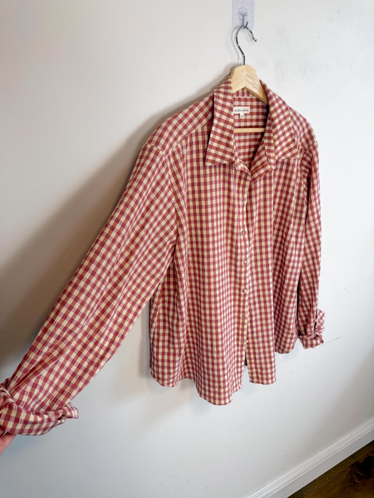 For Love & Lemons "Georgia Gingham Button Down" (Size L/XL)