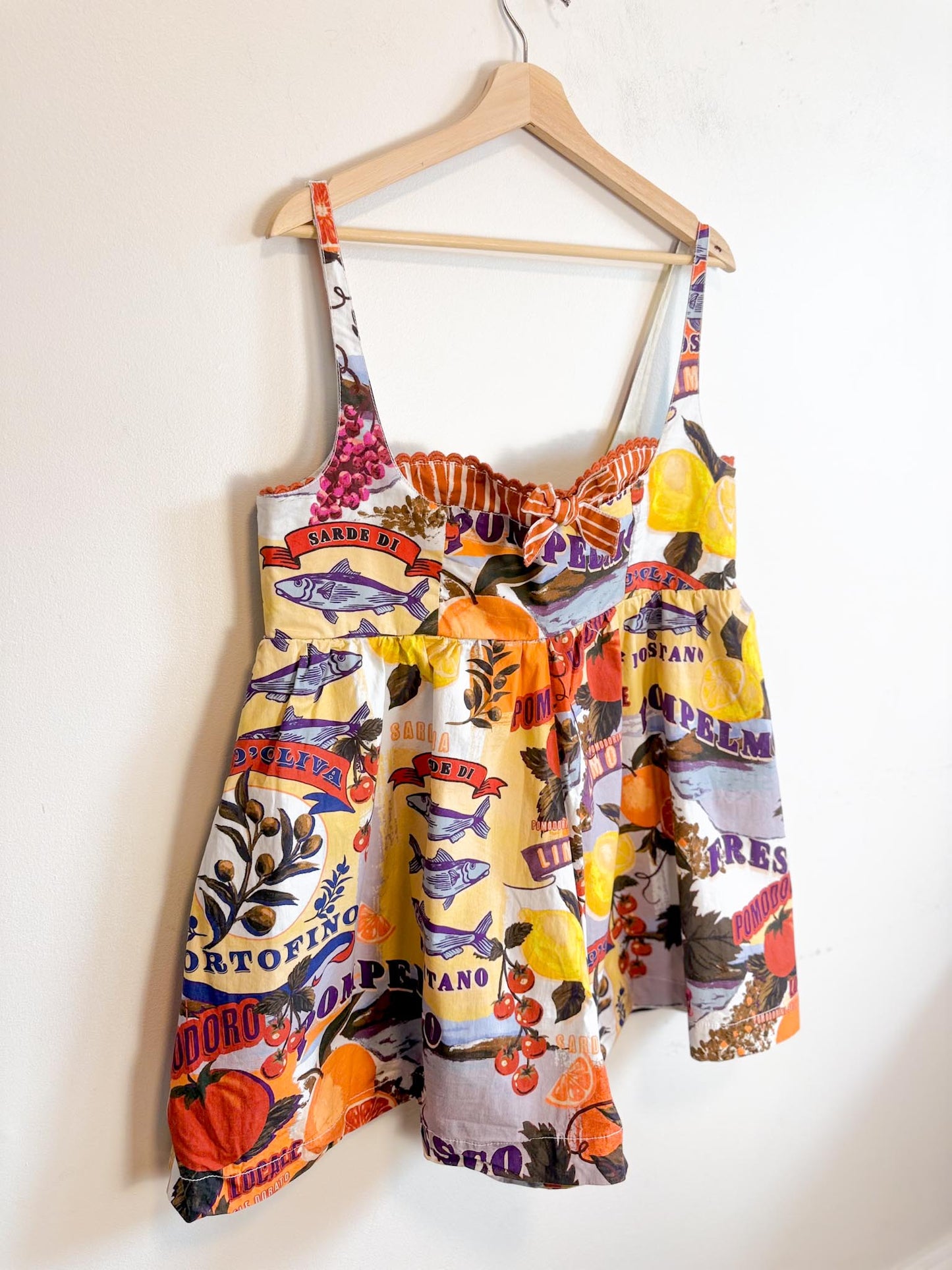 Anthropologie "Maeve Layered Bustier Romper in Italian Motif Print" (Size L/XL)