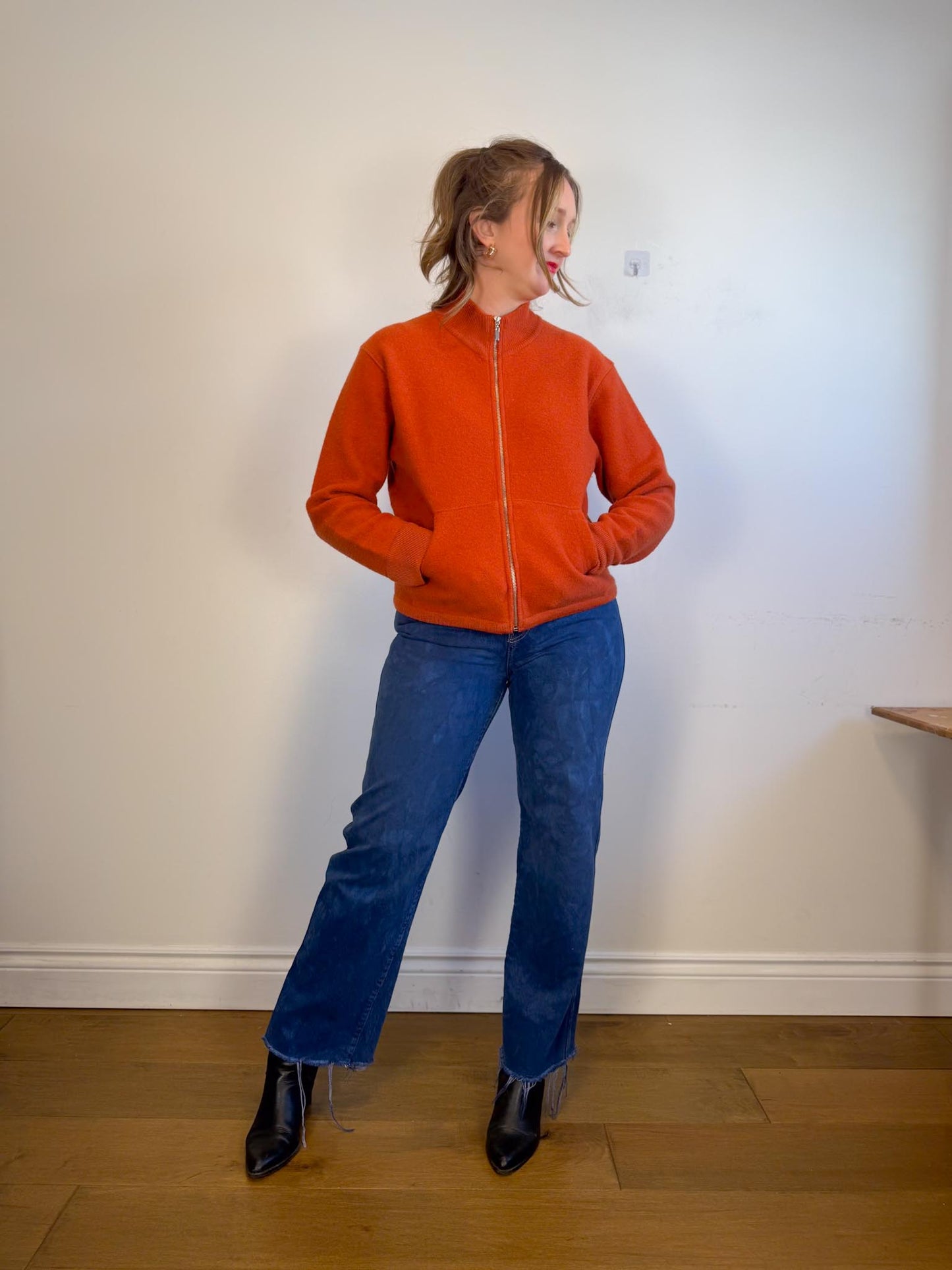 Vintage Wool Shacket in Dark Orange (Size L)