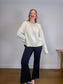 LILYSILK Wool & Cashmere Boxy Crewneck Sweater in Cream (Size S-L)
