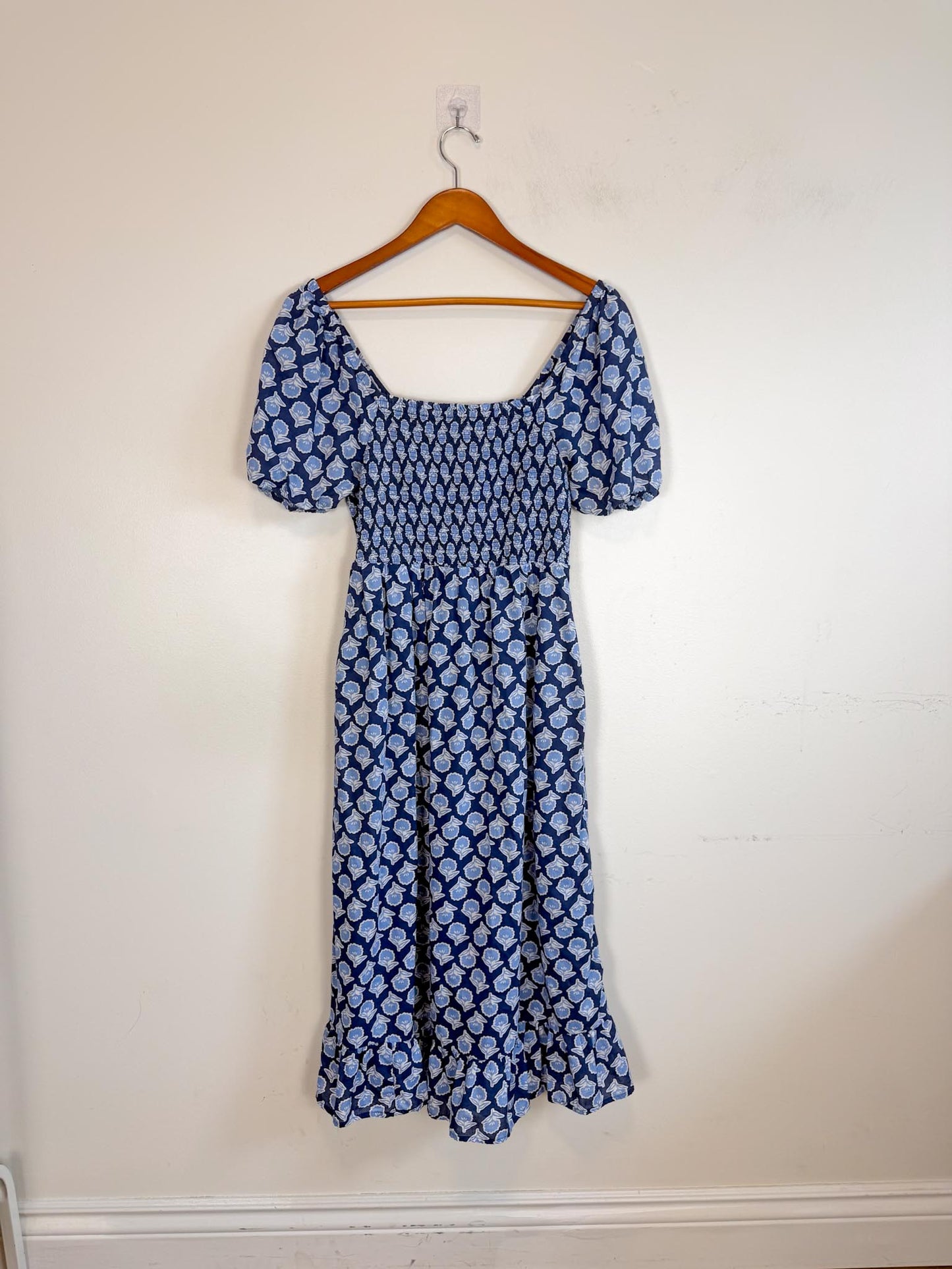 J.Crew "Blue Floral Midi Dress" (Size M/L)