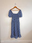 J.Crew "Blue Floral Midi Dress" (Size M/L)