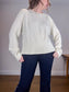 LILYSILK Wool & Cashmere Boxy Crewneck Sweater in Cream (Size S-L)
