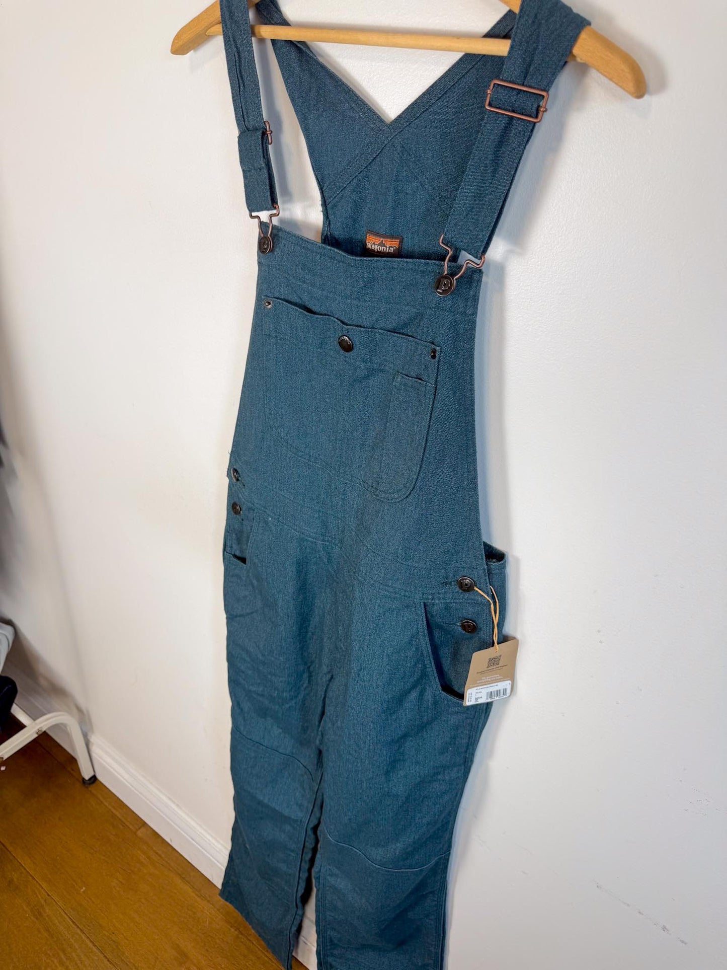 Patagonia "Women's All Seasons Bib Work Overalls in Tidal Teal" NWT (Size S)
