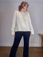 LILYSILK Wool & Cashmere Boxy Crewneck Sweater in Cream (Size S-L)