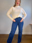 Reformation "Val 90s Mid Rise Straight Jeans in Tie Dye Blue" (Size 29)