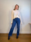 Reformation "Val 90s Mid Rise Straight Jeans in Tie Dye Blue" (Size 29)