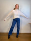 Reformation "Val 90s Mid Rise Straight Jeans in Tie Dye Blue" (Size 29)