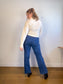 Reformation "Val 90s Mid Rise Straight Jeans in Tie Dye Blue" (Size 29)