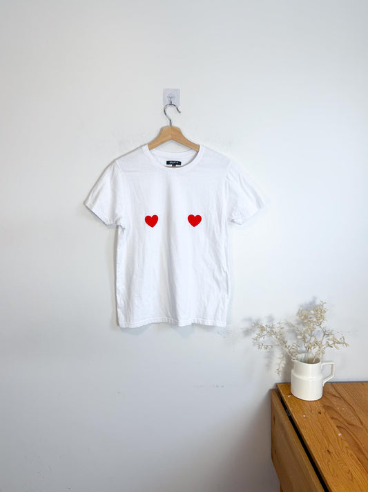 Brunette The Label Heart White T-Shirt (Size XS/S)
