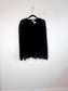 Autumn Cashmere Sweater in Black with Lace Trim (Size L)