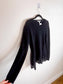 Autumn Cashmere Sweater in Black with Lace Trim (Size L)