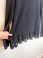 Autumn Cashmere Sweater in Black with Lace Trim (Size L)
