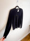 Lisa Todd "Keep Em Guessing Cotton & Cashmere Sweater in Black" (Size L)