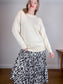 Anthropologie "Maeve Hildi Pleated Midi Skirt in Black/White Print" (Size S/M)
