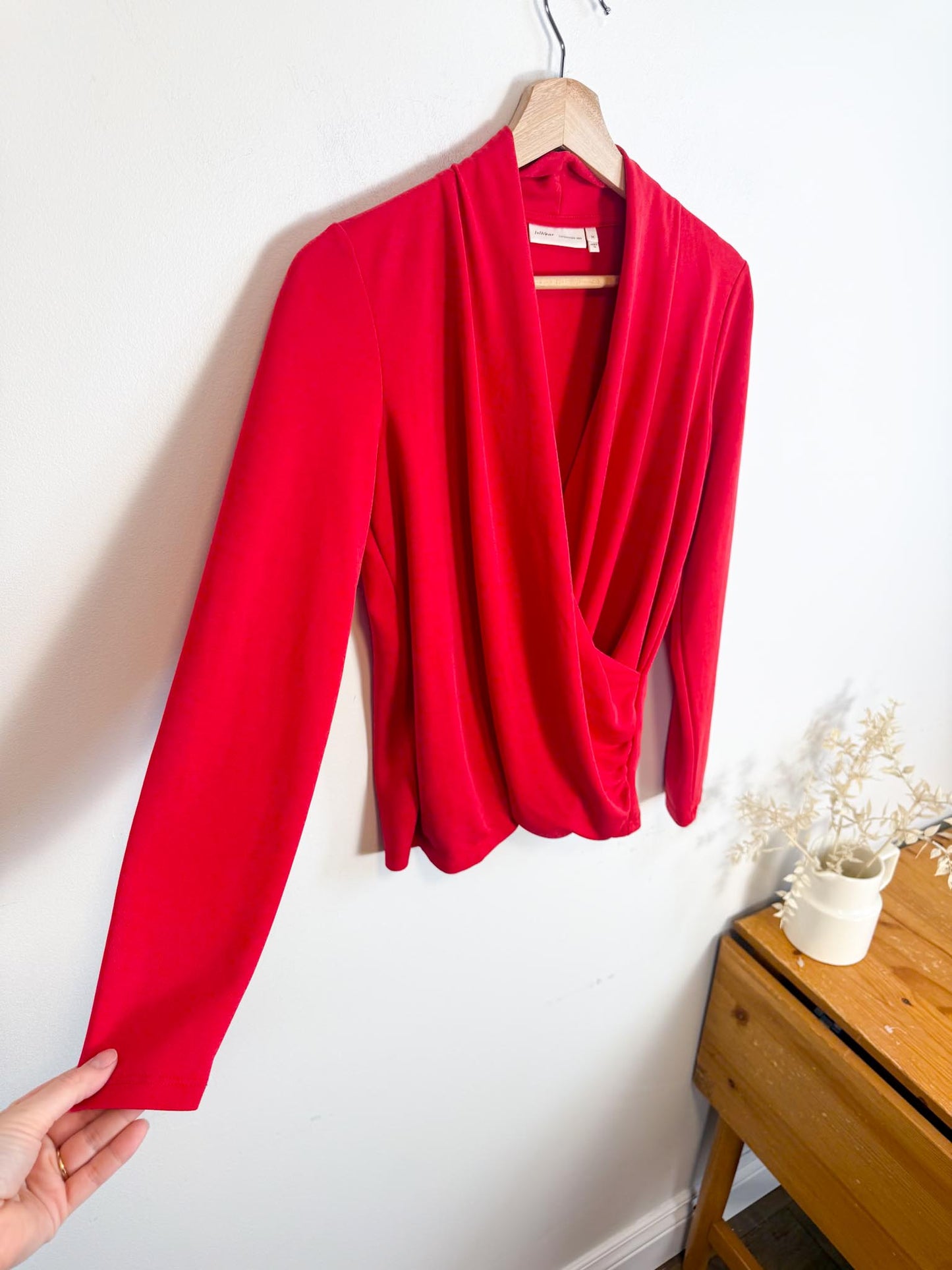 InWear "Alano Wrap Top in Red" (Size S/M)