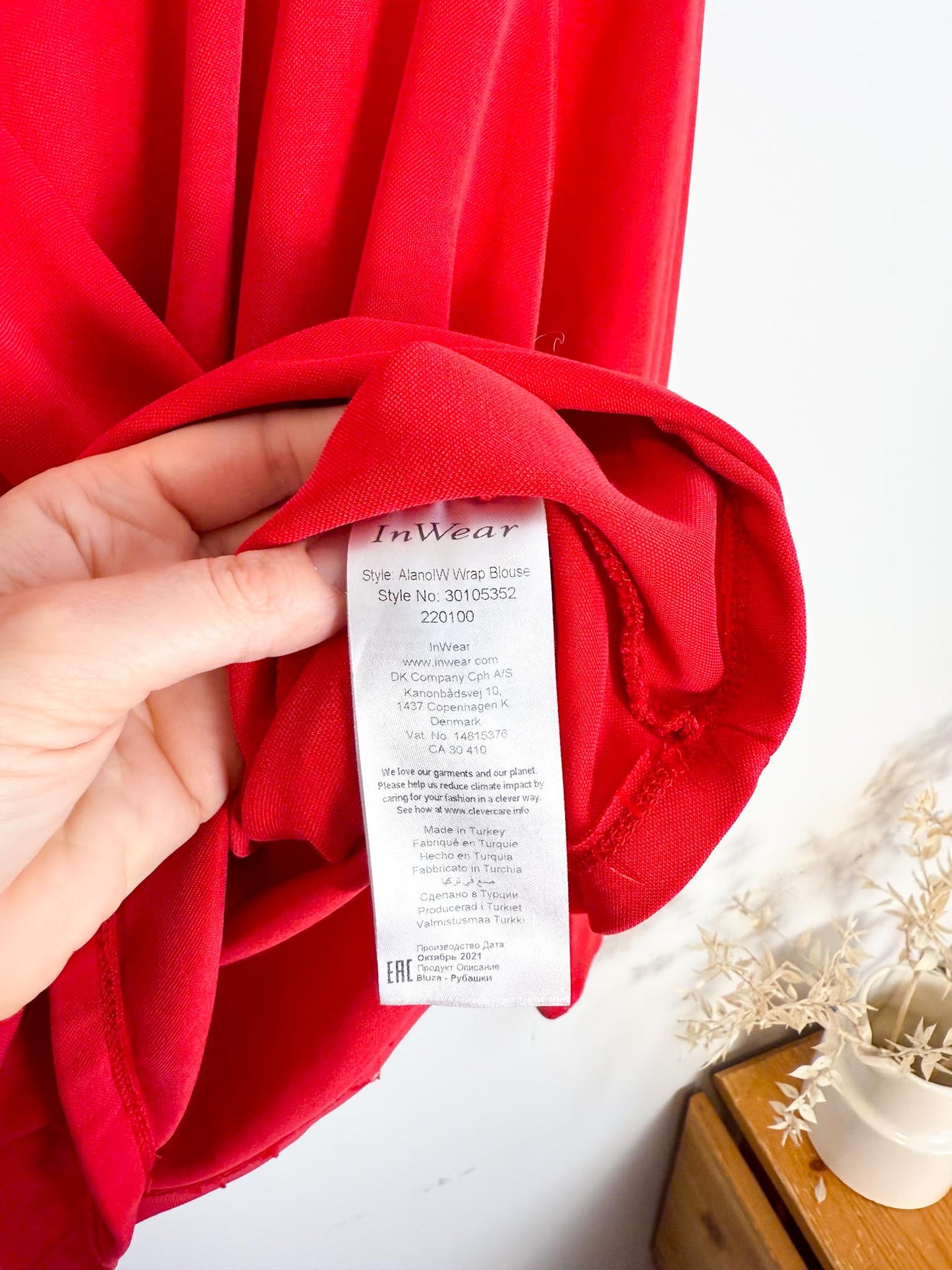 InWear "Alano Wrap Top in Red" (Size S/M)