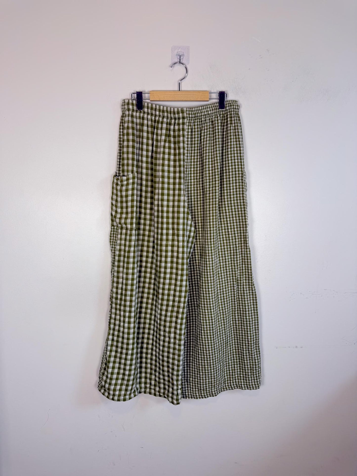 Onderbroeks Slow Fashion Gingham Pants in Green/White (Size L)
