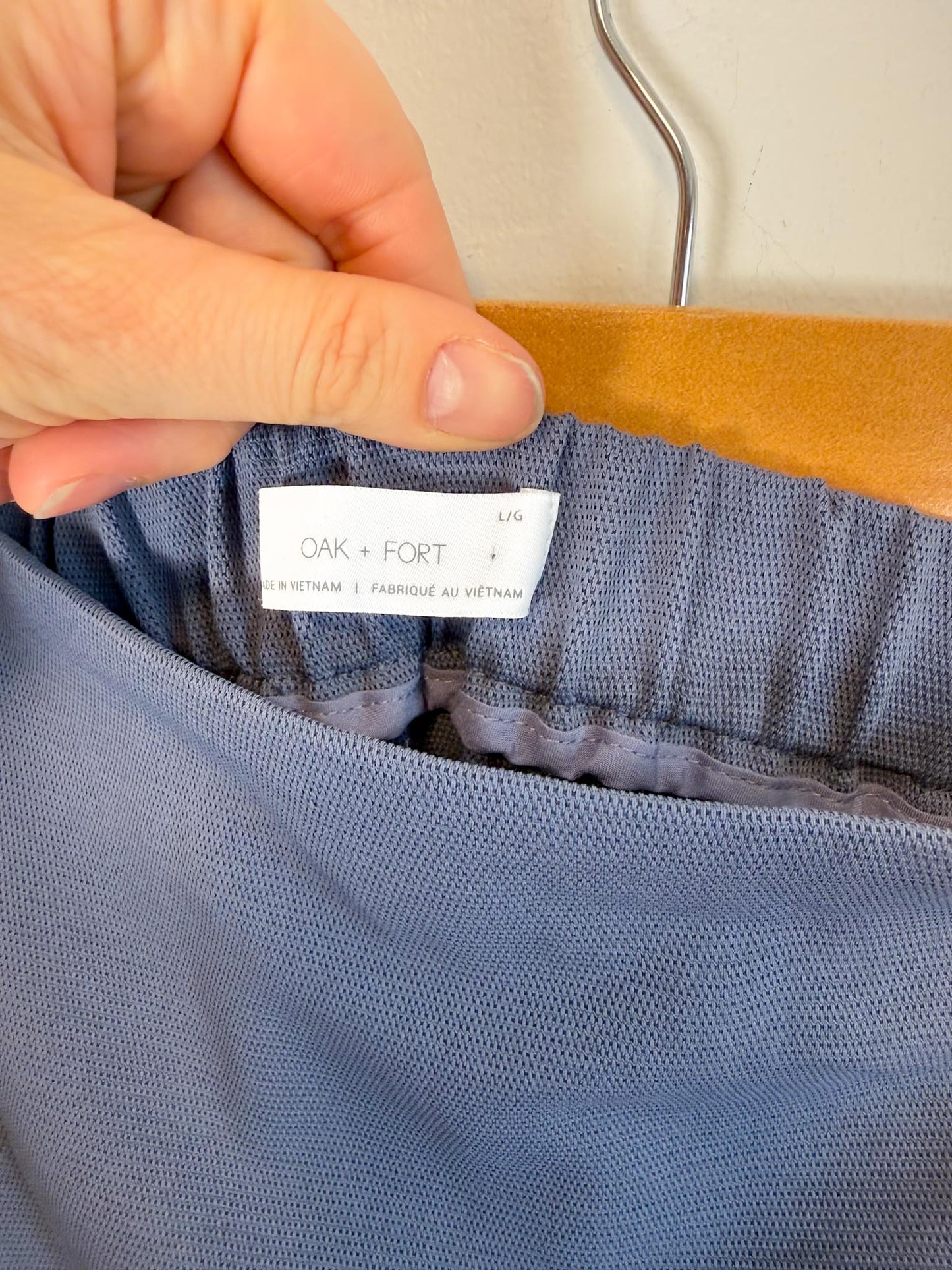 Oak + Fort Ruched Skirt in Blue (Size L)