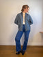Reformation "Val 90s Mid Rise Straight Jeans in Tie Dye Blue" (Size 29)